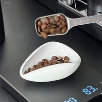 羊脂玉白瓷咖啡豆称豆盘分装碟手冲意式称量盘陶瓷量豆容器