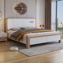 洛西亚现代简约实木床主卧大床高箱可储物1.8m主卧双人床大床婚床