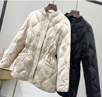 韩国秋冬收腰羽绒棉服女中长款2021冬装新款轻薄修身显瘦保暖外套
