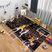 2024篮球主题大面积客厅地毯湖人队勒布朗詹姆斯静音地垫 球迷床
