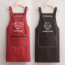 新款2023围裙定制logo印字餐饮专用工作服女订做防水超市奶茶围腰