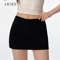 ARMII美式复古防走光黑色半身裙女夏季新款短裙性感包臀一步裙