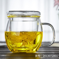 泡菊花茶的玻璃杯透明平底杯子可加热小青柑专用杯喝水茶杯茶楼