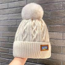 2023冬季新款加绒保暖毛线帽韩版冷帽时尚简约显脸小针织女帽