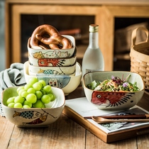 日式方形微波炉冰粉专用碗甜品碗蔬菜水果家用高颜值陶瓷沙拉大碗