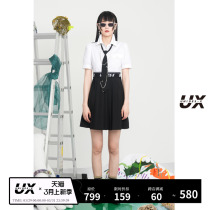 <em>百褶短袖连衣裙</em>女UX2023夏季新款女装时尚流行气质高端洋气修身