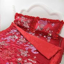 老式四件套杭州丝绸绸缎被套老款婚庆被罩结婚床上用品陪嫁喜被子