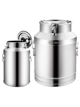促销304不锈钢密封桶大容量牛奶桶茶叶罐食用储油桶运输桶加厚F接