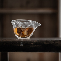 圭隐堂玻璃公道杯茶海日式茶具加厚气泡公杯分茶器日本茶道泡茶杯