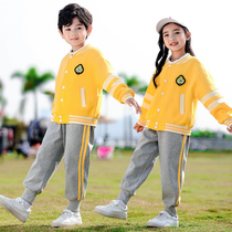 幼儿园园服春秋季三件套装小学生一年级运动会班服纯棉校服棒球服
