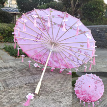 古风透明雨伞古典中国风油纸伞女吊顶流苏装饰舞蹈走秀演出绸布伞