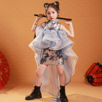 23春夏季童装儿童旗袍中国风女童模特走秀演出礼服小女孩改良国潮