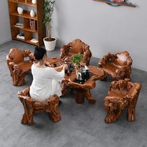 仿根雕合茶桌功椅组茶具套装一224体家用小台阳台禅茶意夫茶桌子