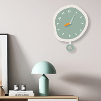 客厅挂钟简约奶油风时尚家用时钟免打孔挂表现代创意2023新款钟表