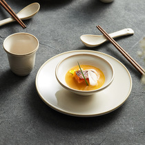 窑变陶瓷餐具套装一人食斗笠米饭碗家用日式菜盘子碗碟碗筷四件套