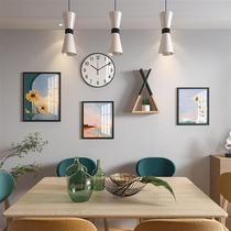 创意抽象餐厅装饰画现代简约饭厅钟表挂画客厅餐桌背景墙壁画组合