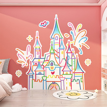 儿童区房间布置装饰摆件墙面贴纸画公主女孩婴生孩梦幻城堡
