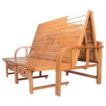 竹床折叠床单人双人家用经济型午休简易实木成人多功能两用沙发床