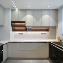 皮阿诺整体橱柜定制石英石台面开放式经济型家用简约L型厨房厨柜