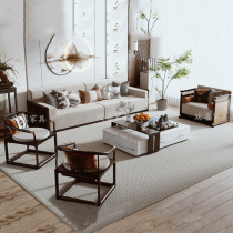 新中式沙发组合禅意轻奢客厅实木沙发样板房别墅工程酒店家具定制