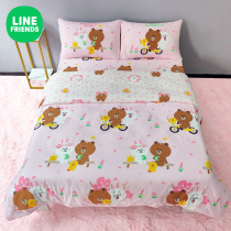 香港蓓莎布朗熊四件套床单卡通被套床笠纯棉床品1.37床上用品