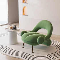 轻奢休闲布艺沙发设计师创意会客单椅意式美容院接待洽谈单人沙发