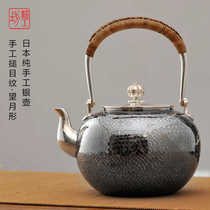 细工坊银壶 纯银煮水壶银壶日本银壶 纯银9999烧水壶纯银茶壶茶具