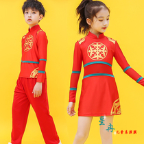 中国风啦啦队队服舞蹈服装女儿童成人长袖啦啦操运动会演出表演服