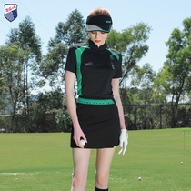 夏季ZG6高尔夫女装服装女士球服运动套装显瘦黑色短袖T恤短裤裙