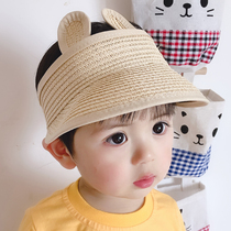 儿童帽子夏季遮阳鸭舌帽草帽1-3-5岁2男童宝宝帽子空顶帽防晒童帽