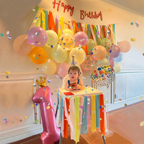 小红书周岁生日装饰宝宝气球简约派对场景布置1岁女孩背景墙套餐