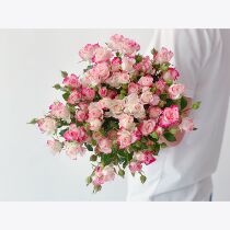 多头白色粉色折射玫瑰鲜花花束家用水养云南直发教师节鲜切礼品