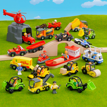 儿童玩具车男孩塑料惯性仿真轨道车警车工程车模型汽车耐摔1-5岁