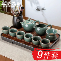 茶具套装哥窑功夫茶具套装德化陶瓷茶具家用喝茶泡茶具办公室会客