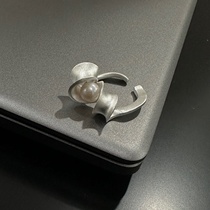 QS纯银天然珍珠浪味仙戒指女小众设计高级感独特指环食指戒
