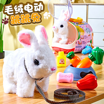 儿童电动小兔子毛绒玩具女孩子宠物小白兔玩偶公仔女生的生日礼物