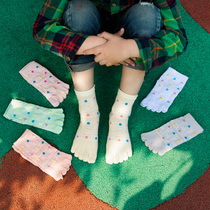 儿童五指袜夏季薄款网眼男/女童袜子卡通宝宝五趾分脚趾矫正4-8岁