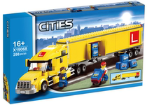 城市系列黄色大卡车货车3221儿童拼装中国积木玩具02036