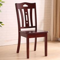 实木餐椅靠背椅子家用白色农村现代中式原木坐凳子吃饭木头餐厅椅