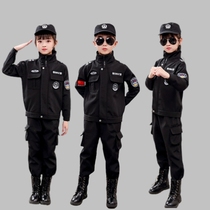 新款冬装儿童特警服套装男童加绒休闲警察服小孩特种兵生日礼物