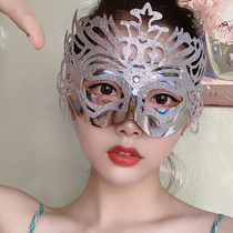 万圣节半脸公主皇冠面具化妆舞会舞台表演情感情趣古风仙女道具