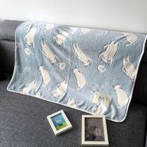宿舍单人毯子猫咪盖腿毯办公室午睡毯空调毯宝宝盖毯法兰绒毛毯