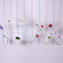 创意水培植物透明玻璃小清新花瓶悬挂吊瓶咖啡厅幼儿园家居装饰品