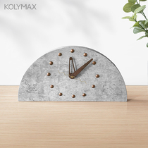 诧寂风半圆桌面钟个性北欧挂钟ins极简创意摆件时钟表可挂墙