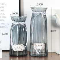 【特大号30CM高】水培富贵竹玻璃花瓶透明百合插花瓶摆件客厅北欧