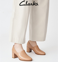 2023春新款Clarks其乐芙蕾瓦系列女鞋单鞋女粗跟皮鞋高跟乐福鞋