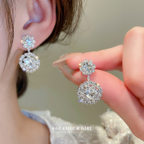 银针镶钻圆形耳环小众时尚高级感耳钉气质轻奢简约设计感耳饰