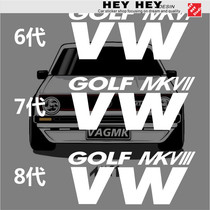 大众汽车VW贴纸高尔夫6 7 8 GTI个性拉花改装反光前挡风玻璃车贴