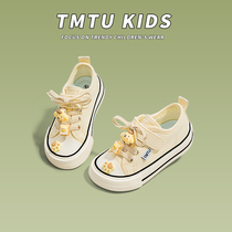 TMTU KIDS DIY联名款秋冬魔术贴卡通儿童帆布鞋男女童软底板鞋