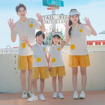 沙滩亲子装夏季新款菠萝短裤套装一家四口母子母女六一班服表演服